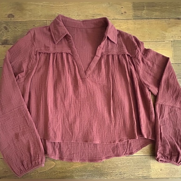 Tops - DARK MAUVE RUST COLOR BOHO TOP